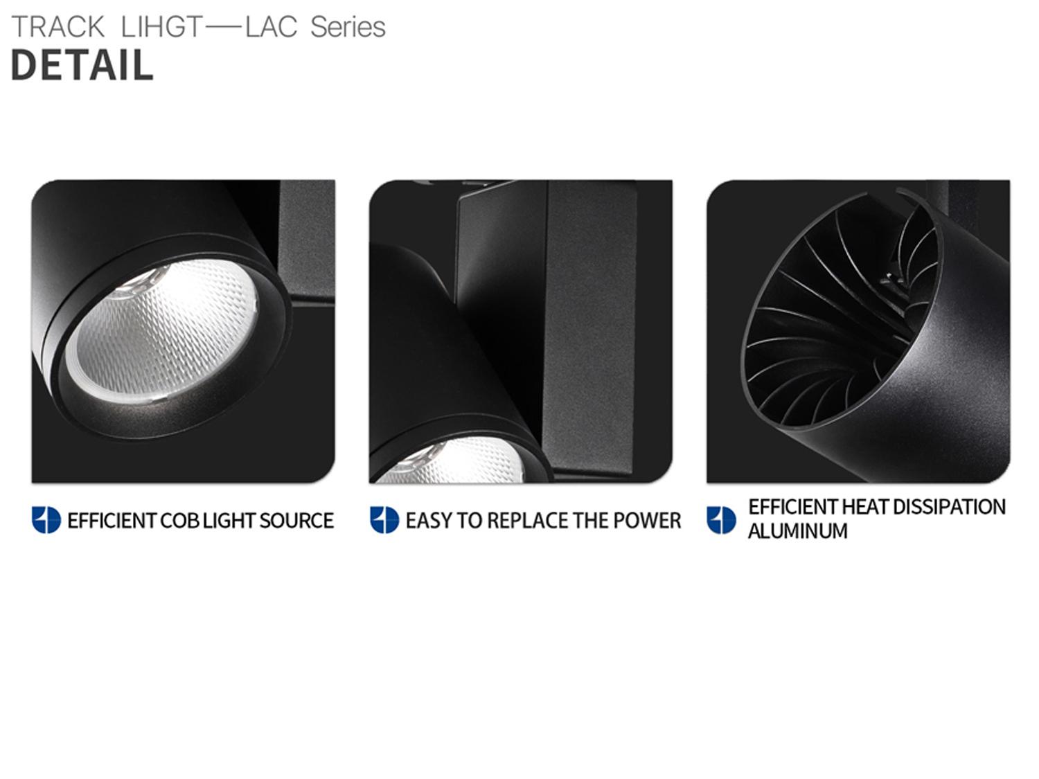 Anti-Glare COB <a href='https://inluxsense.com/en/search/LED%20Track%20Light.html'>LED Track Light</a>——LAC Focusing Series