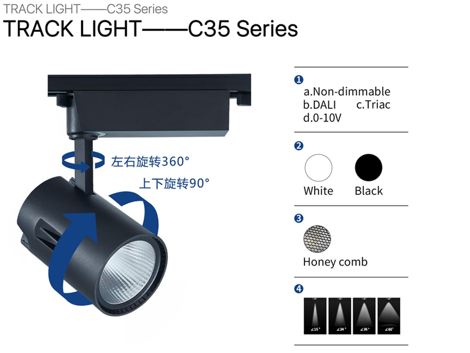 Anti-Glare COB <a href='https://inluxsense.com/en/search/LED%20Track%20Light.html'>LED Track Light</a>——C35 Series