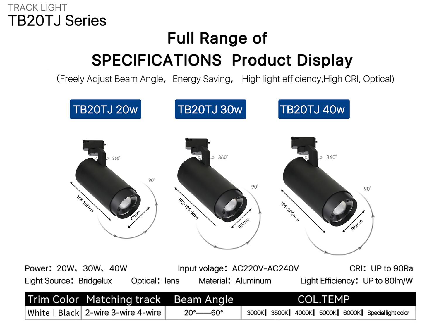 Anti-Glare COB <a href='https://inluxsense.com/en/search/LED%20Track%20Light.html'>LED Track Light</a>——TB Focusing Series