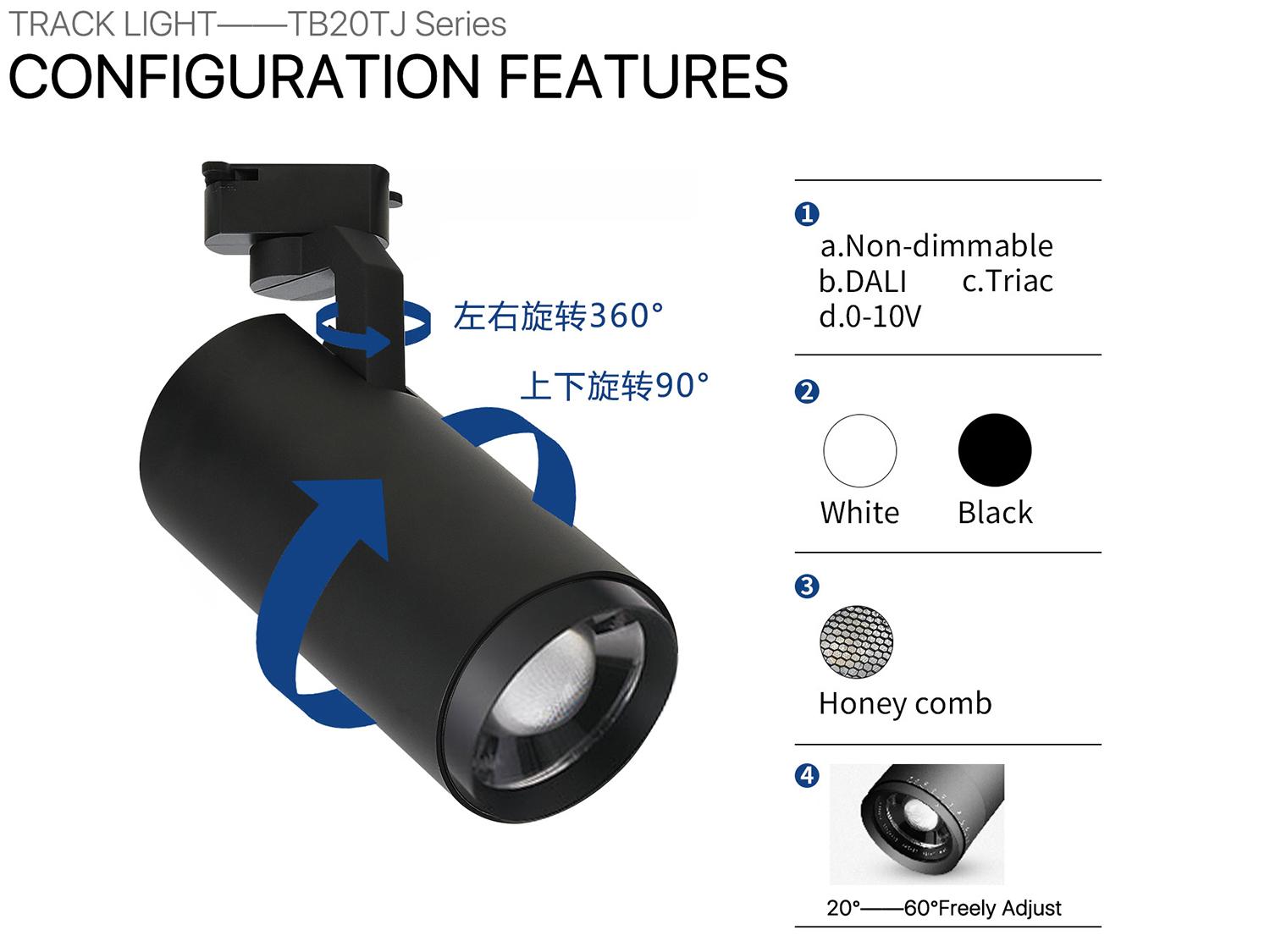 Anti-Glare COB <a href='https://inluxsense.com/en/search/LED%20Track%20Light.html'>LED Track Light</a>——TB Focusing Series