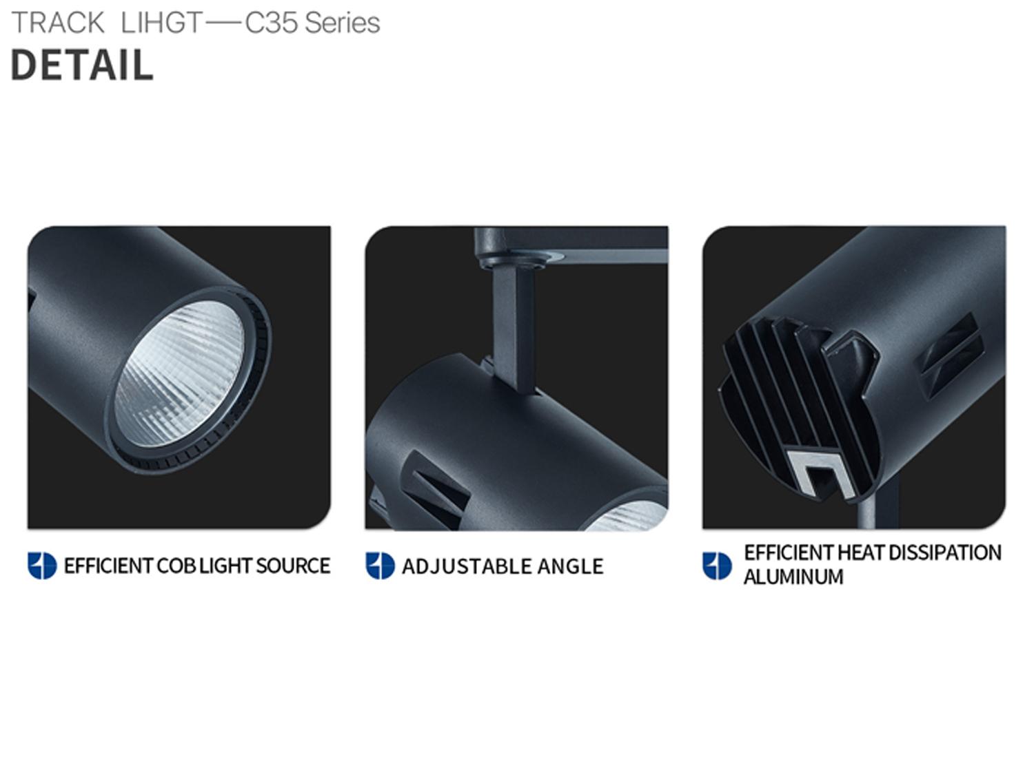 Anti-Glare COB <a href='https://inluxsense.com/en/search/LED%20Track%20Light.html'>LED Track Light</a>——C35 Series