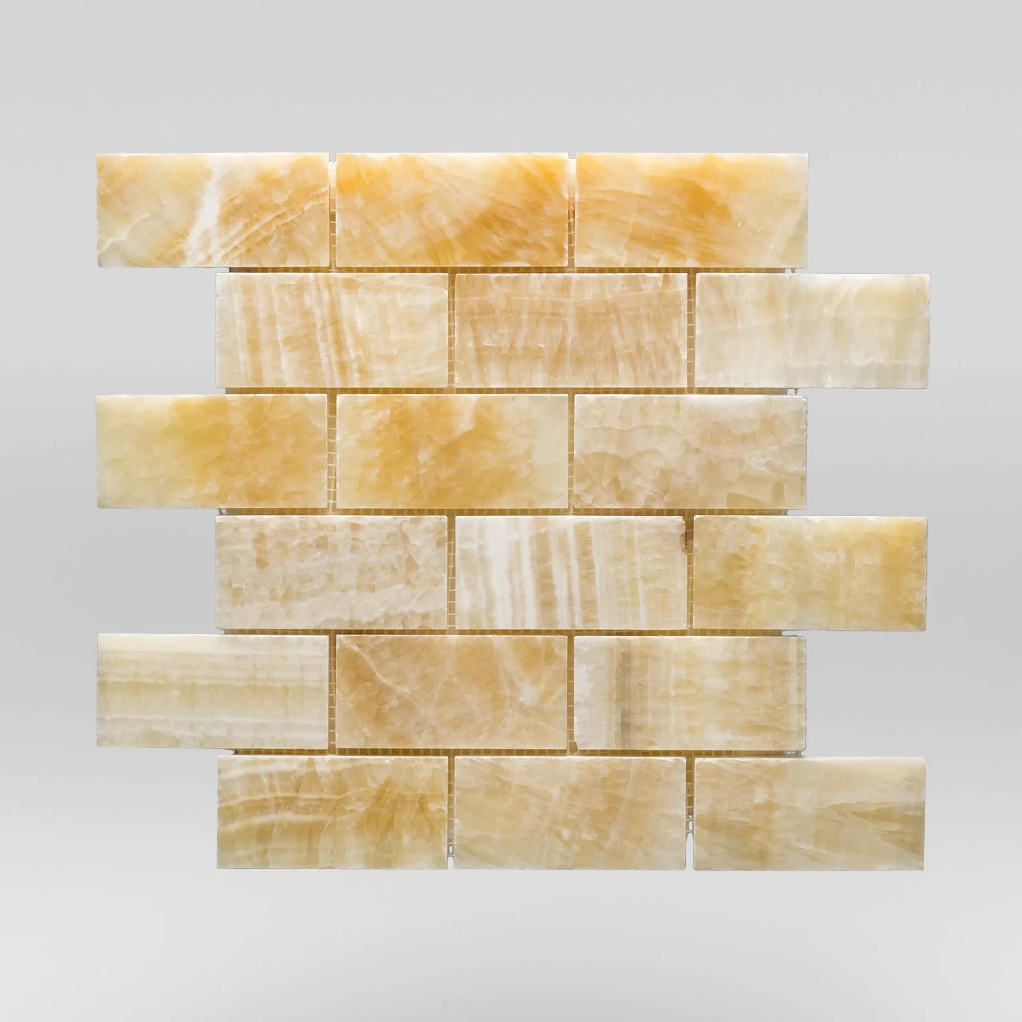 HONEY ONYX POLISHED 2X4 MOSAIC