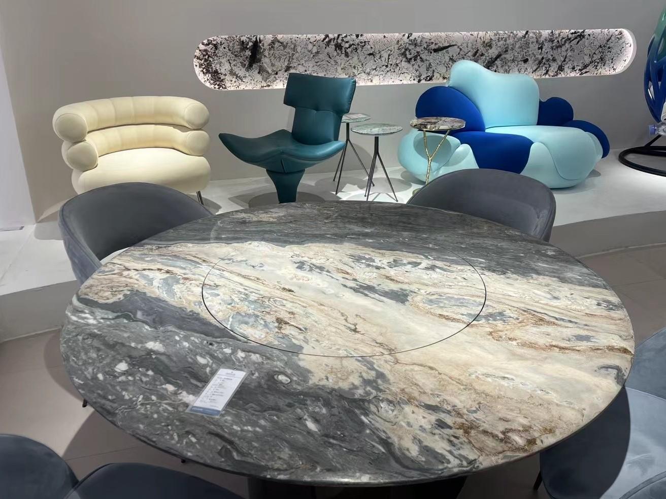 Palissandro Blue  Marble Round Dining Table