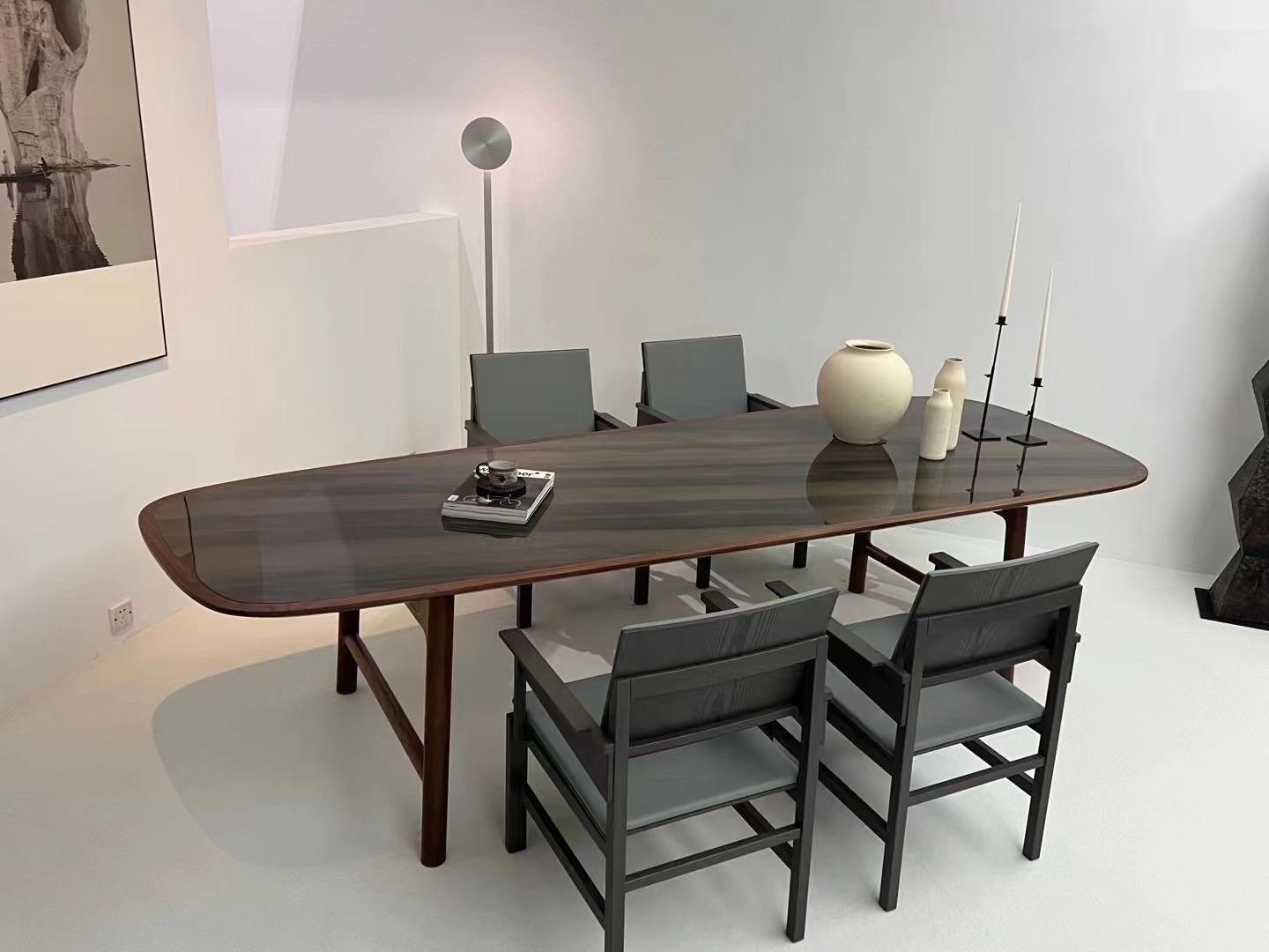 Elegant Brown Stone Dining Table