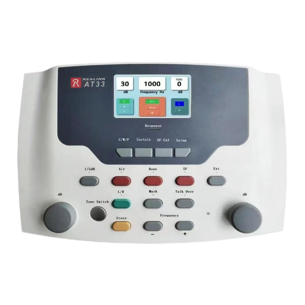 Realink AT33 Diagnostic Audiometer Bone Air Conductors Full Function Digital CE Certified 1 Year MAICO 8 Channels ABS Plastic