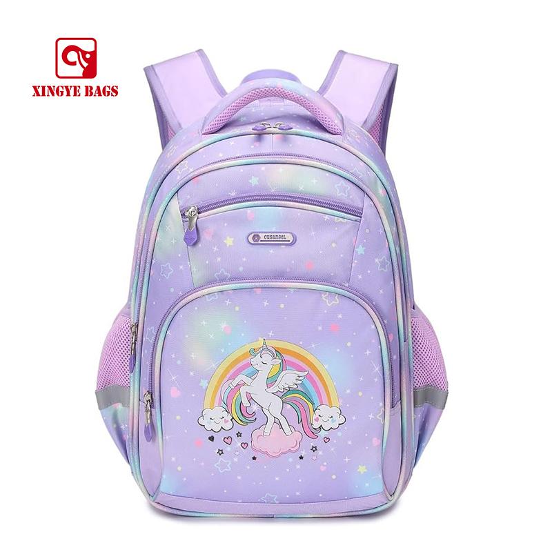 16 inches polyester school book bag cartoon S-shaped strap design breathable backpack SB-0002