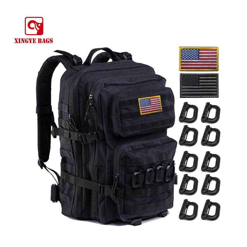20 inches polyester detachable military backpack with accessories D-Rings Hydration tube clip flag patch bottle bag MB-0021