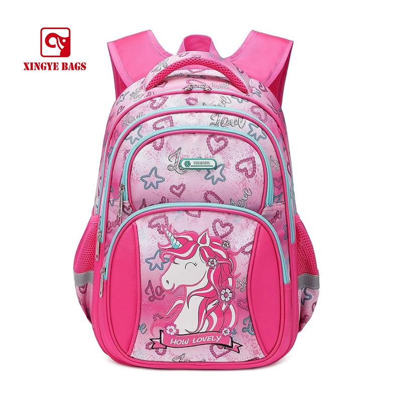 16 inches polyester school book bag cartoon S-shaped strap design breathable back SB-0001