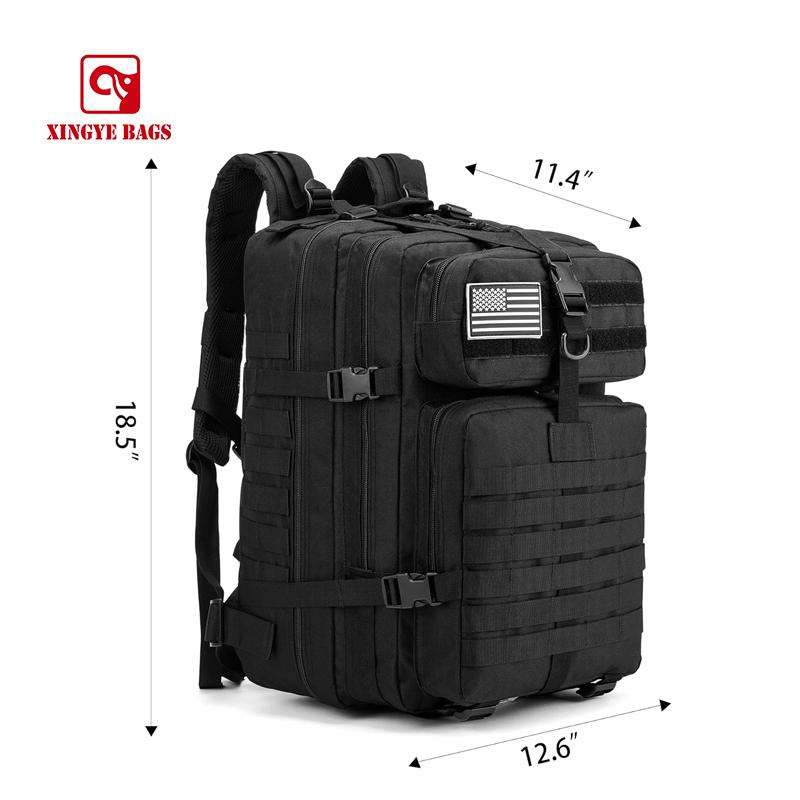 20 inches polyester detachable military backpack with accessories D-Rings Hydration tube clip flag patch bottle bag MB-0009