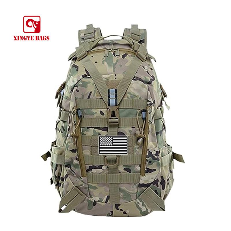 20 inches polyester detachable military backpack with accessories D-Rings Hydration tube clip flag patch bottle bag MB-0024