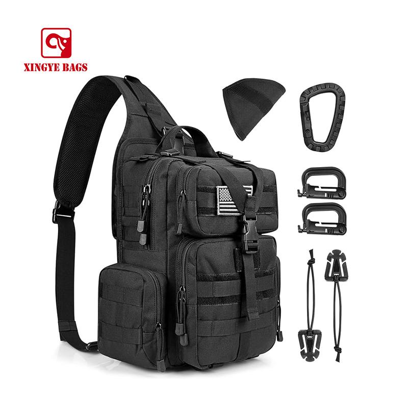 20 inches polyester detachable military backpack with accessories D-Rings Hydration tube clip flag patch bottle bag MB-0039