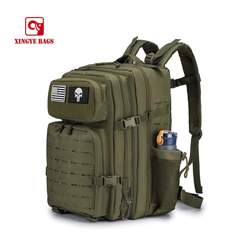 20 inches polyester detachable military backpack with accessories D-Rings Hydration tube clip flag patch bottle bag MB-0013