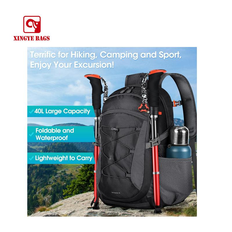 40L Inches outdoor hiking backpack breathable backpack system waterproof and tear resistance OB-0007