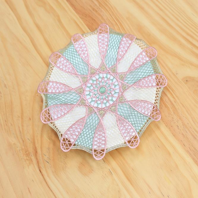 colorful lace placemat