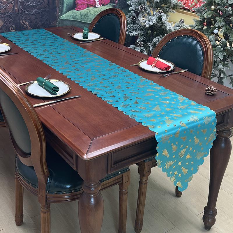 christmas tree satin fabric table runner