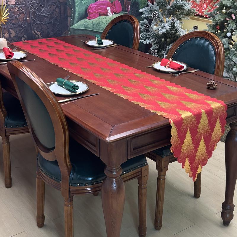 Christmas tree shiny sleek table runner