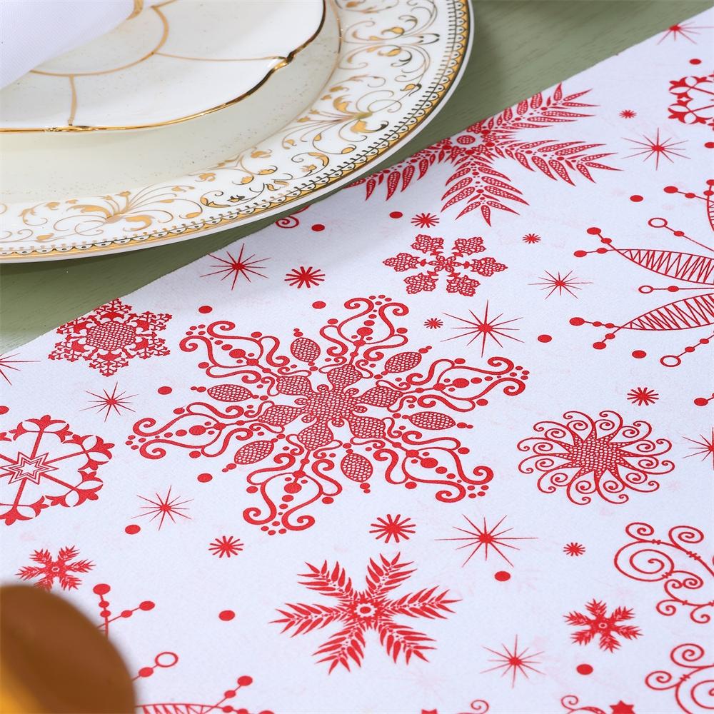 Gilt pattern snow velvet table flag Festive dinner Christmas decorated table flag doilies