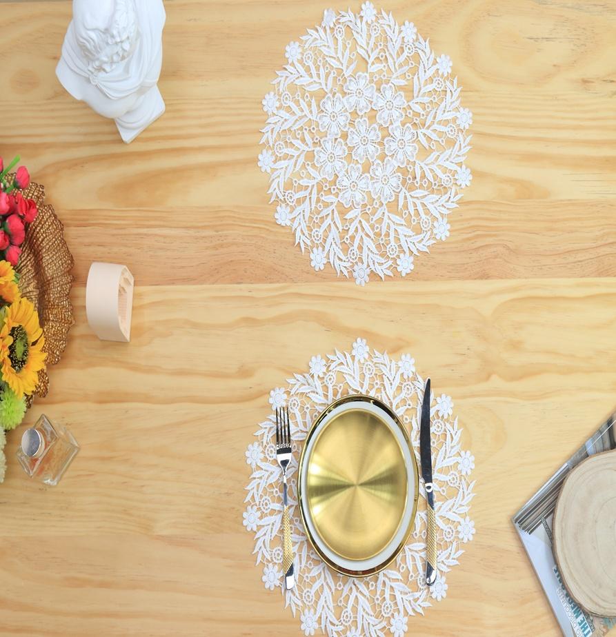 white lace placemat