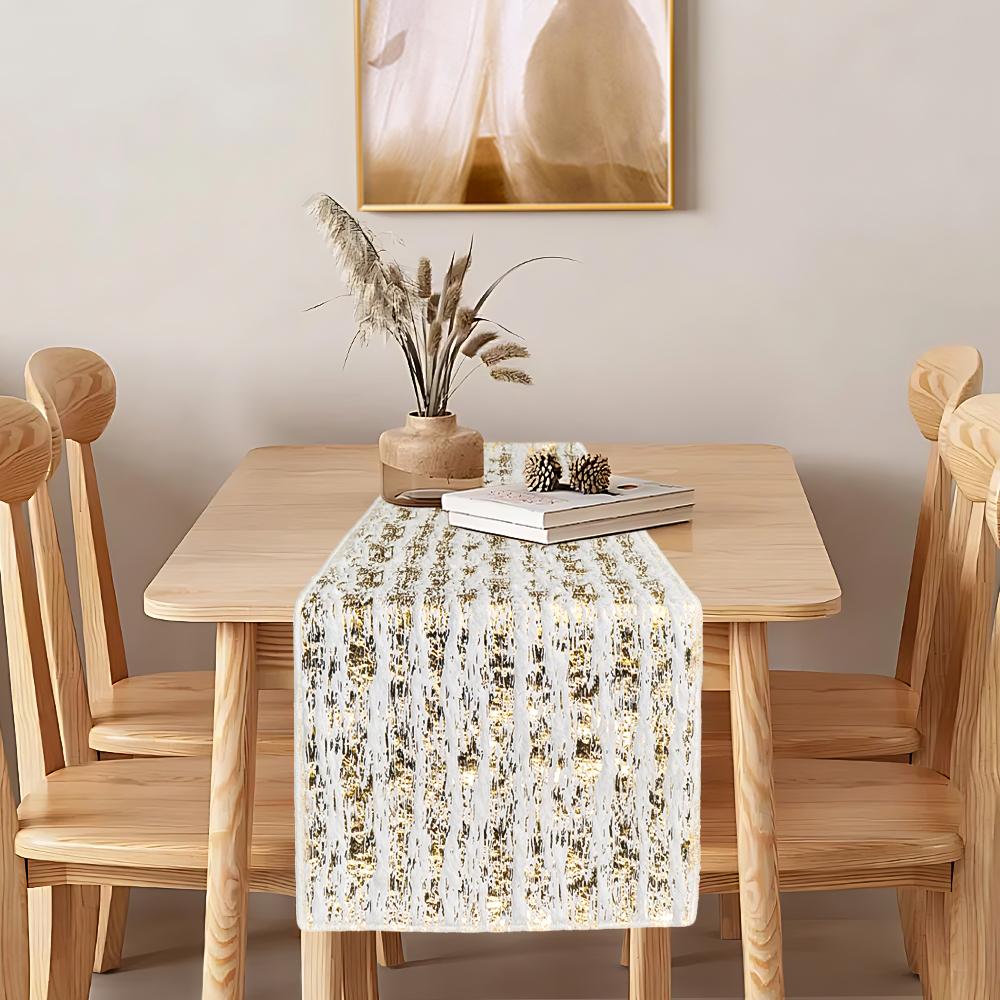 strip gold foil table runner