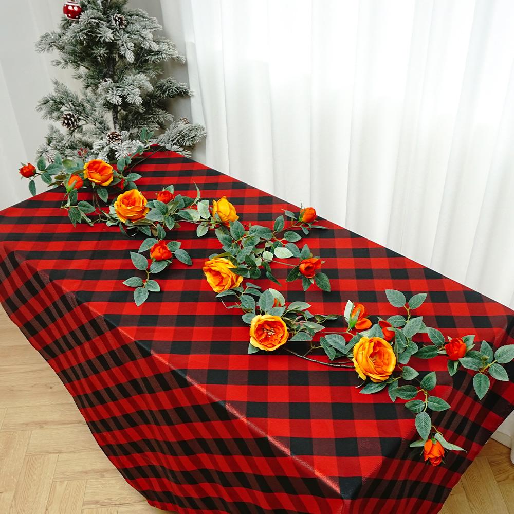 red and black square shape solid check tablecloth