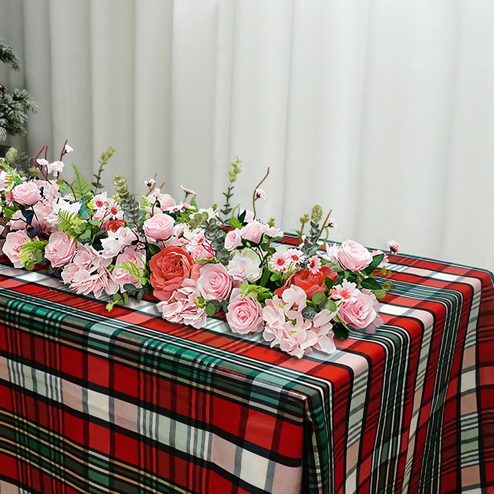 green black red checked tablecloth square