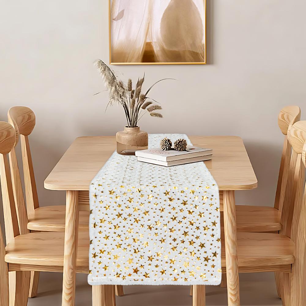 stars table runner with gold foil