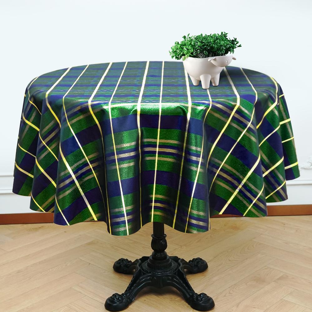 green blue checked tablecloth for Christmas