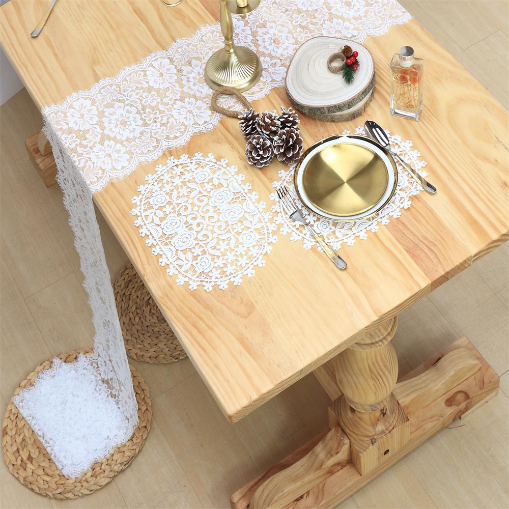 white lace flower placemat