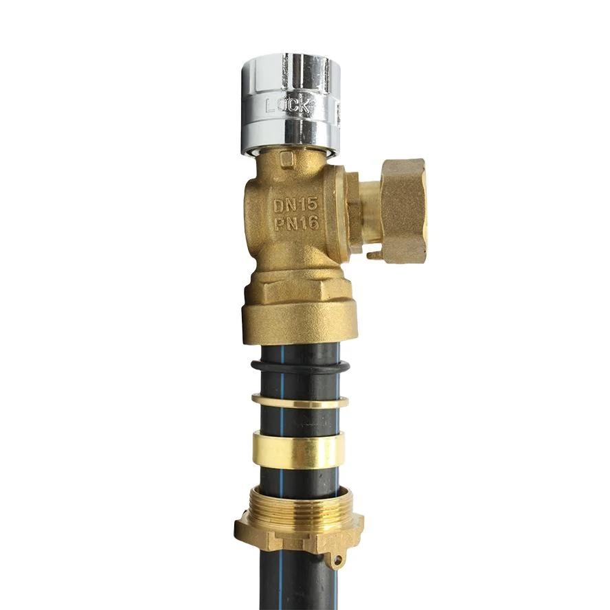 Female Magnetic Brass Angle Type Lockble Valve