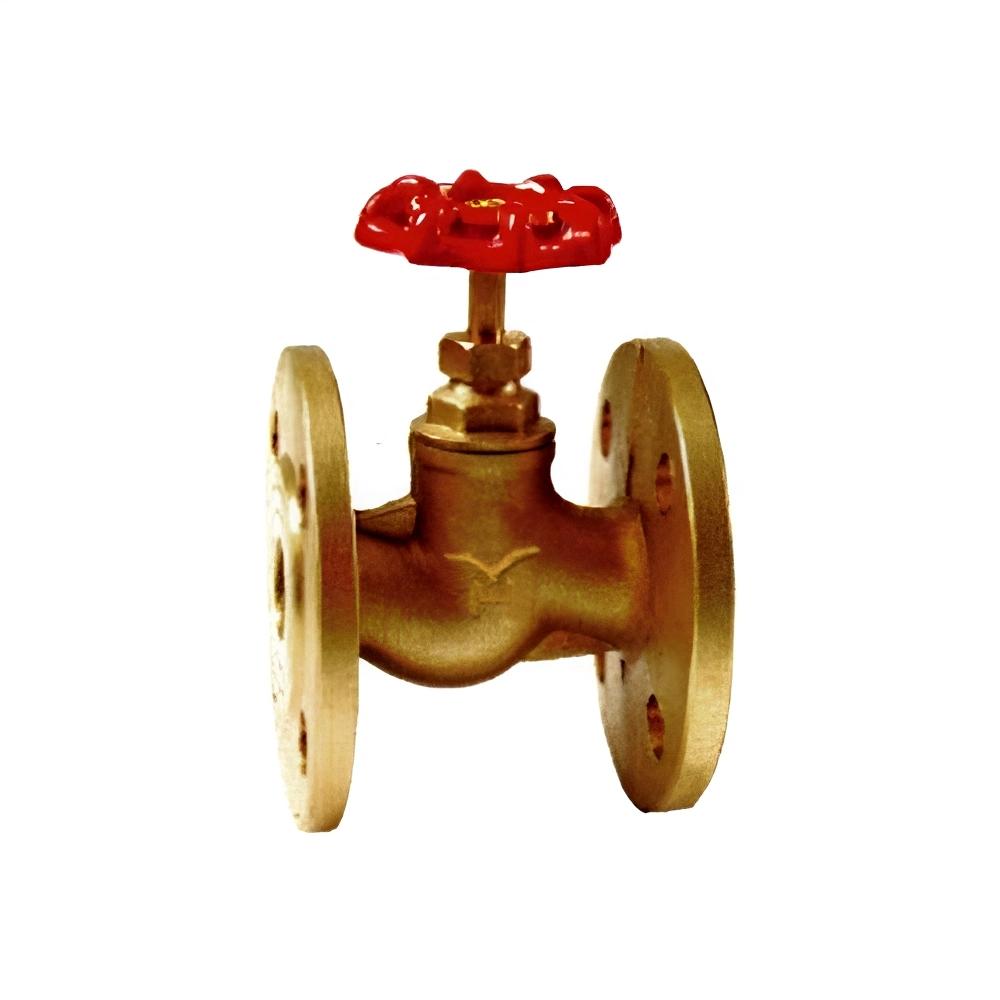 High Quality Brass Forged Valves Flange Globe Valve with Red Handle