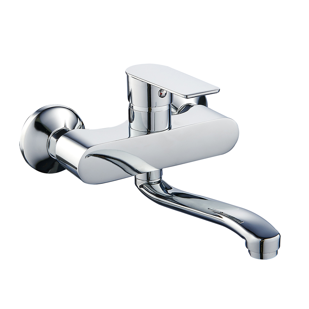 Wall Mounted Kitchen Bath Taps Mixer Faucet and Faucets With Long Stainless Steel Spout