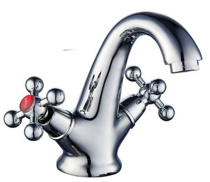 Double Handle Wash Basin Faucet Chrome Bath Hot And Cold Shower Faucet Mixer