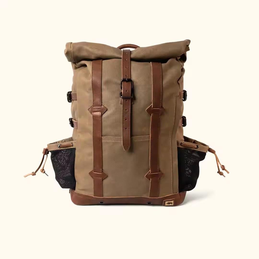 Waxed Canvas Camping Backpack Outdoor Climbing Bags