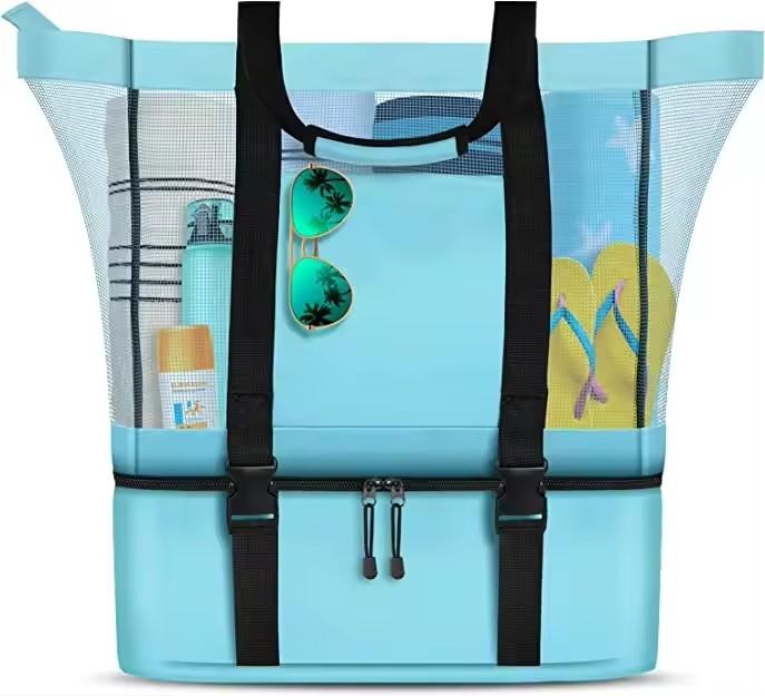 Large Capacity Mesh  Cooler Beach Tote Bag