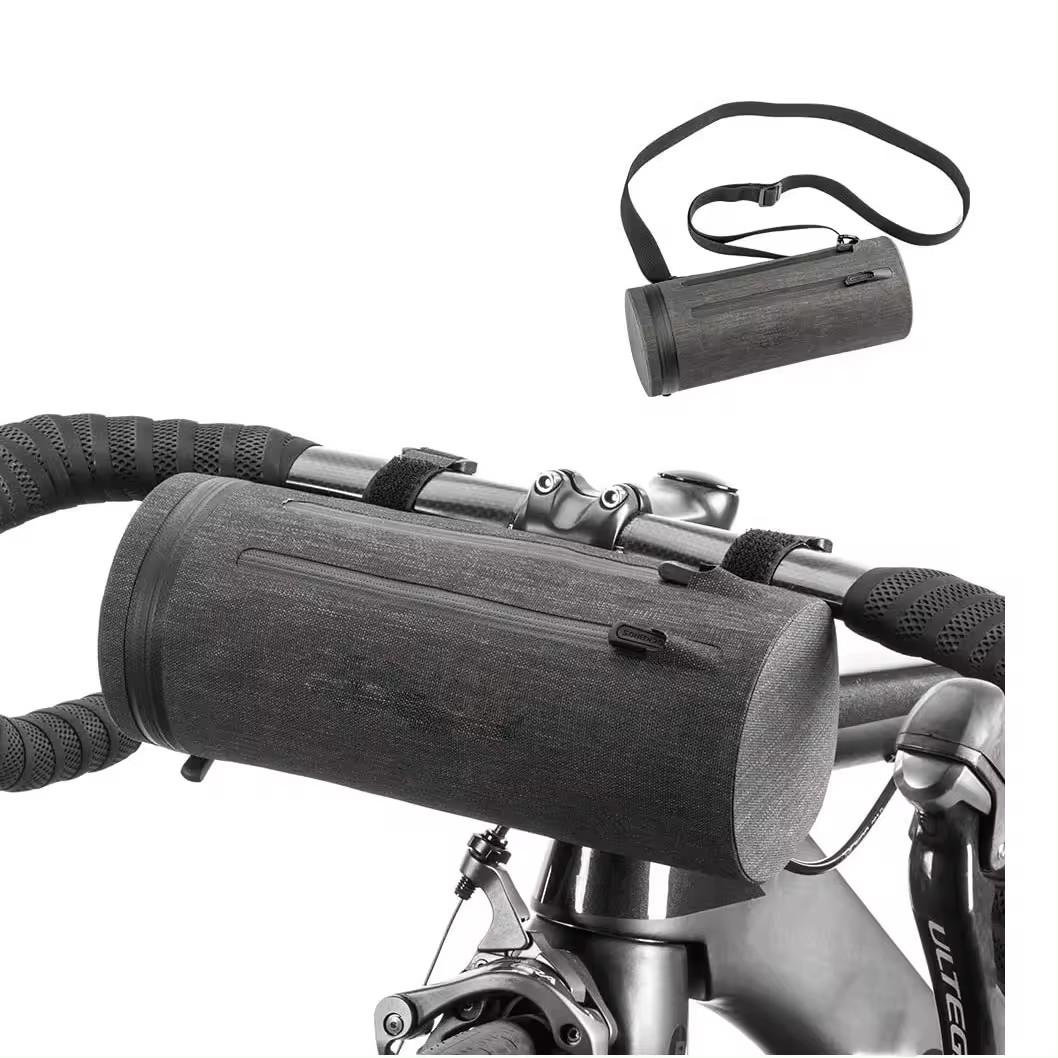 Snowy grey Waterproof Cylinder Handlebar Front Frame Bag