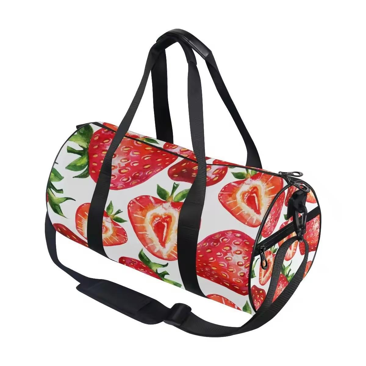 Design Waterproof Strawberry Duffel Bag