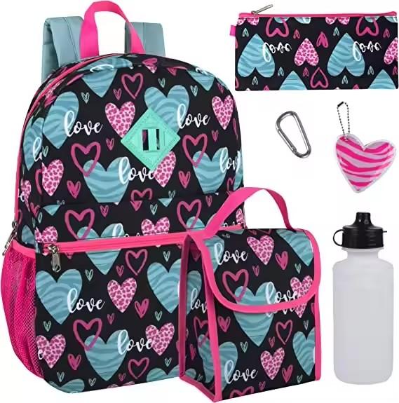 durable leak-resistant bassic Girls' backpack with lunch bag