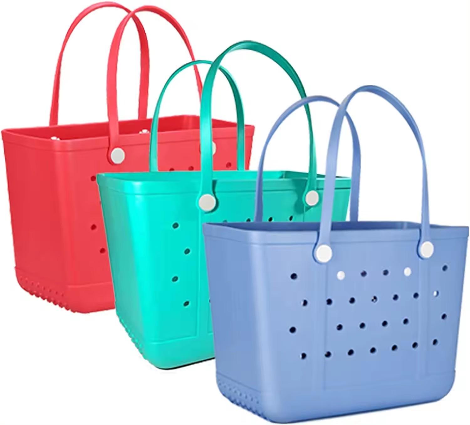 Outdoor fashion camping Large hand tote simply southern eva beach bag silicone beach bogg bag