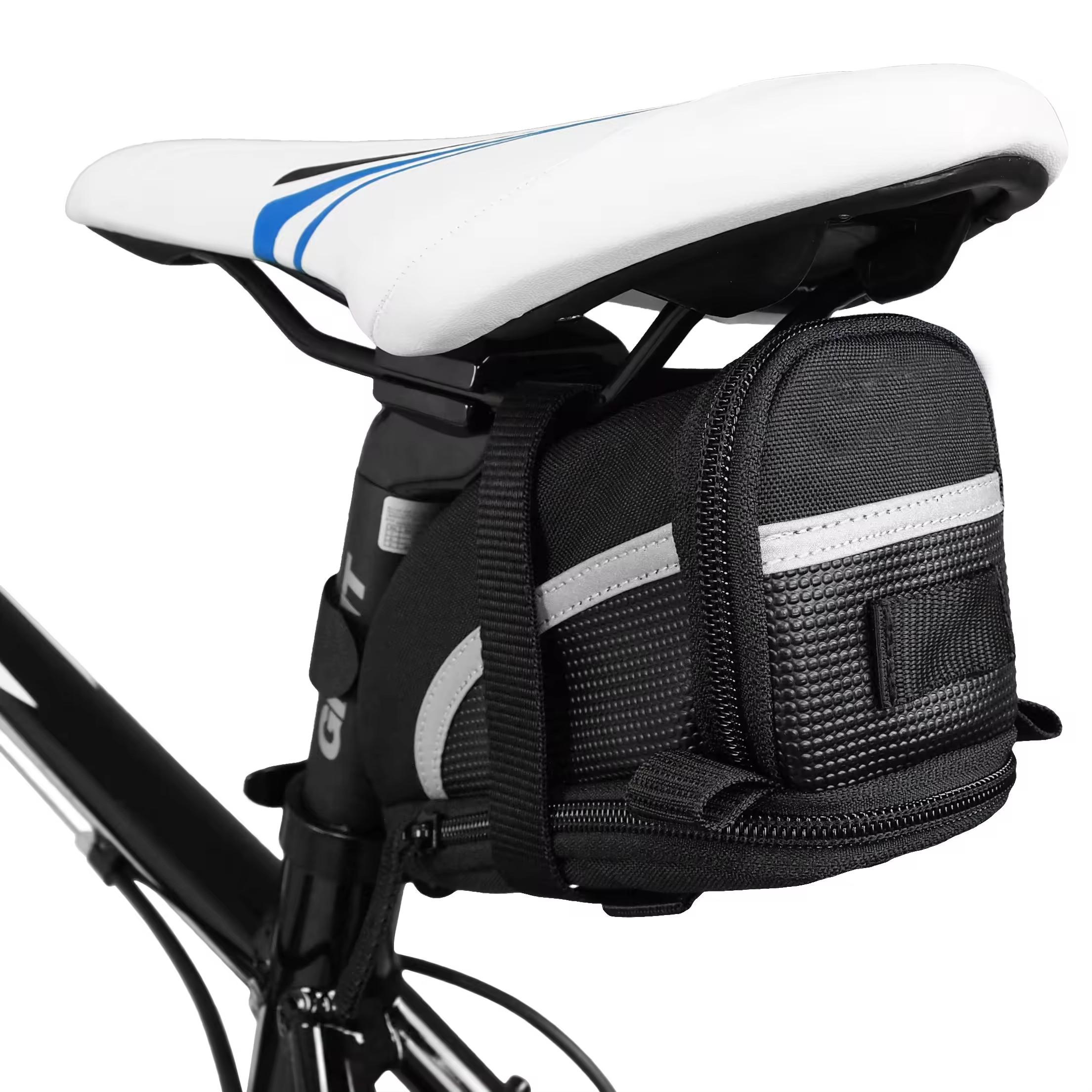 Bicycle Strap-On Saddle Bag with perfect Size I With reflective for a Safety ride I Seat Bag Cycling Bag