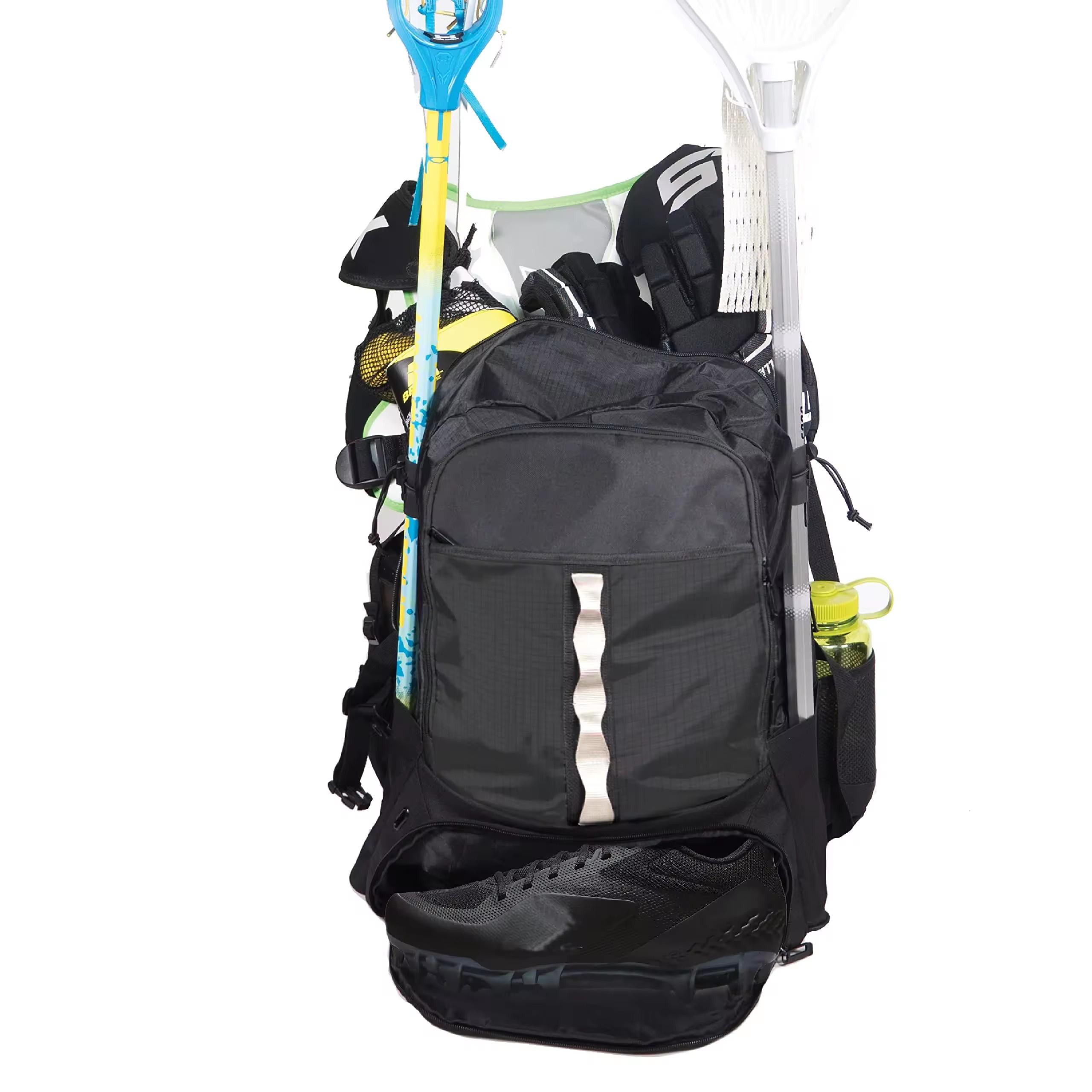 Extra Large Lacrosse Backpack Holds All Lacrosse or Field Hockey Equipment Two Stick Holders and Separate Cleats Compartment