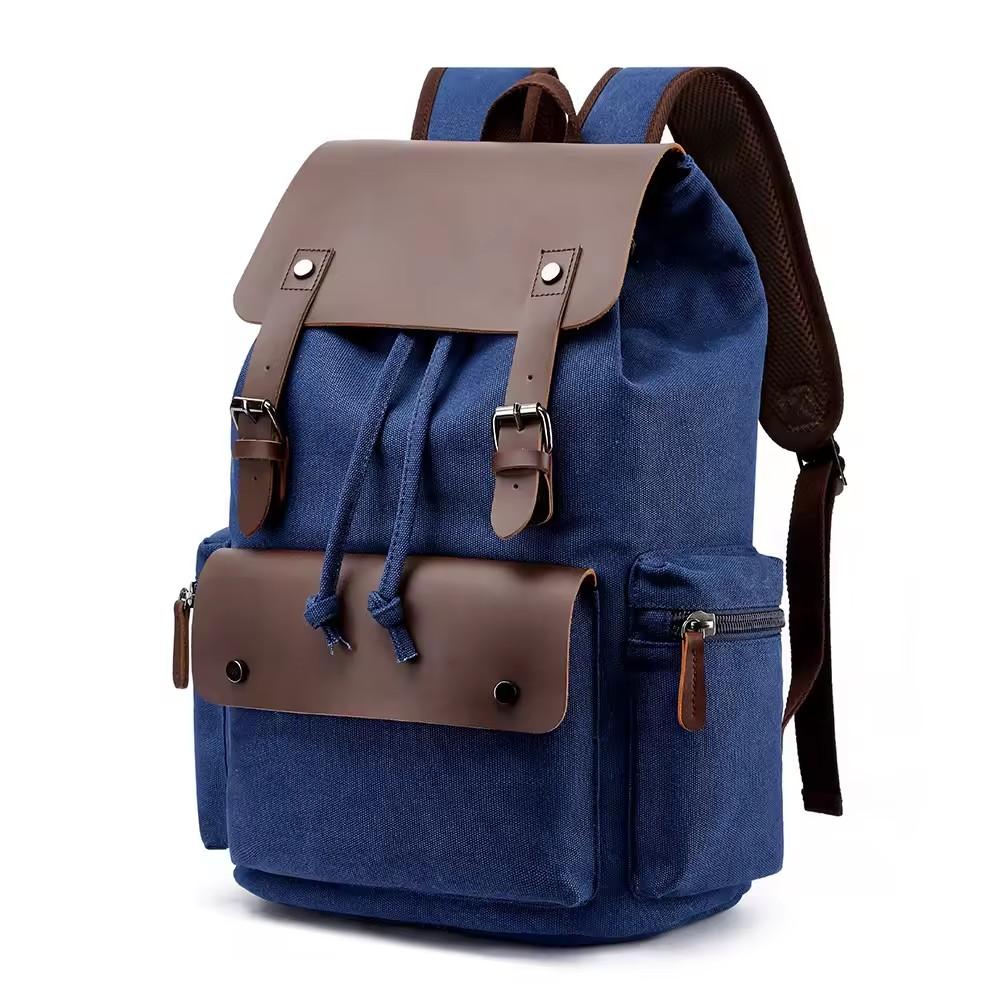 vintage back pack bag male drawstring rucksack