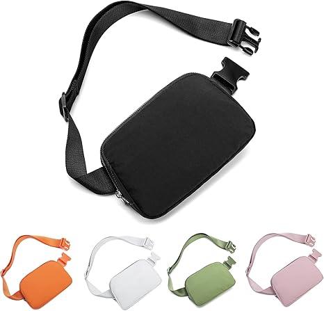 Fanny Packs for Women Men, Fashionable Waist Bags Waterproof Small Crossbody Belt Bag Bum Bag with Adjustable Strap for Running, Hiking, Walking and Travel Black