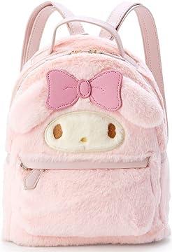 Cute Small Furry Plush Backpack Cute Girl Bag My Melody Furry Bag Leisure Daily Backpack Schoolbag Bookbag Pink, Pink, 4.72 x 9.05 x 9.45 inches, Casual