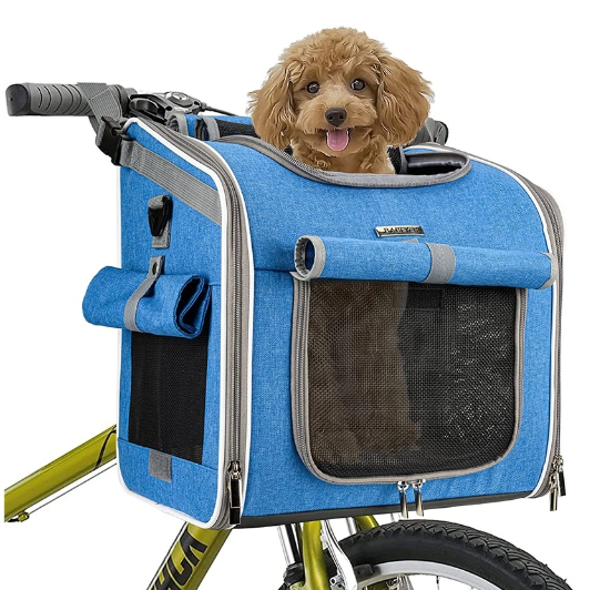 Medium Cats Dogs Puppies Bike Basket Carrier Bag Expandable Soft-Sided Pet Carrier Backpack for Bike Riding