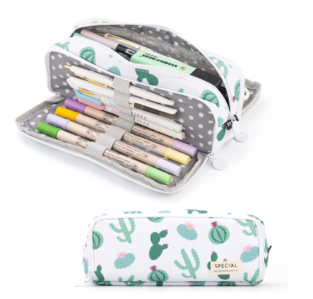 Double Zipper School Student Pencil Case Office Pencil Bag