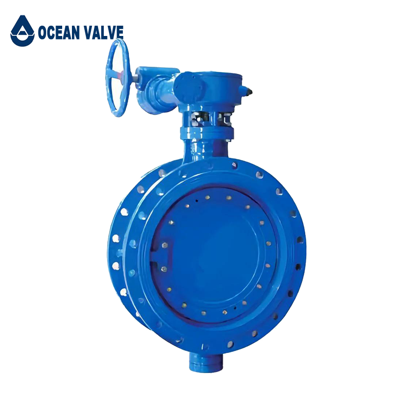 Double Eccentric Large Diameter Flanged Butterfly Valve with Electric and Manual Operation