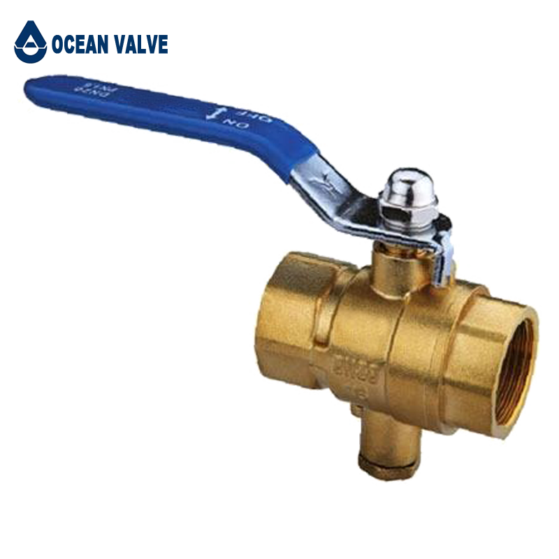 Water Flow Control High Quality Brass Measuring Temperature Ball Valve