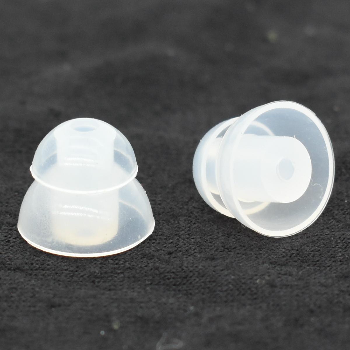 Dual-flange silicone earbud tip