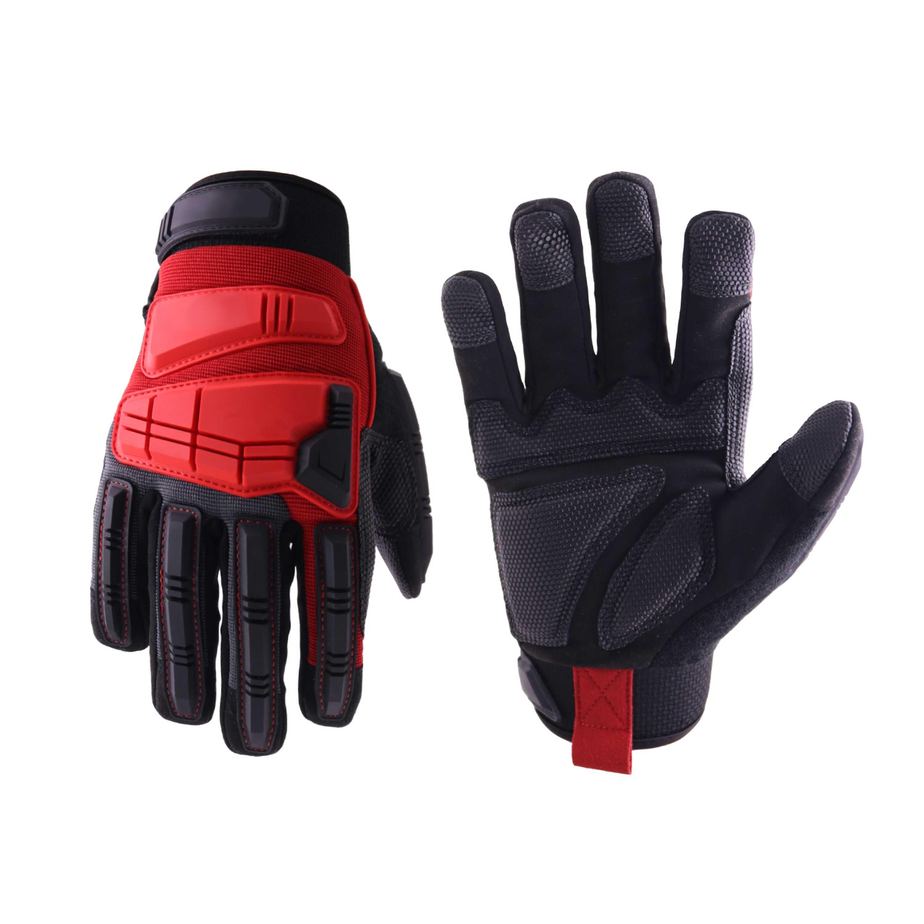 PRI Customized TPR protection back SBR padded palm touch screen fingertips good quality construction work safety gloves 6208