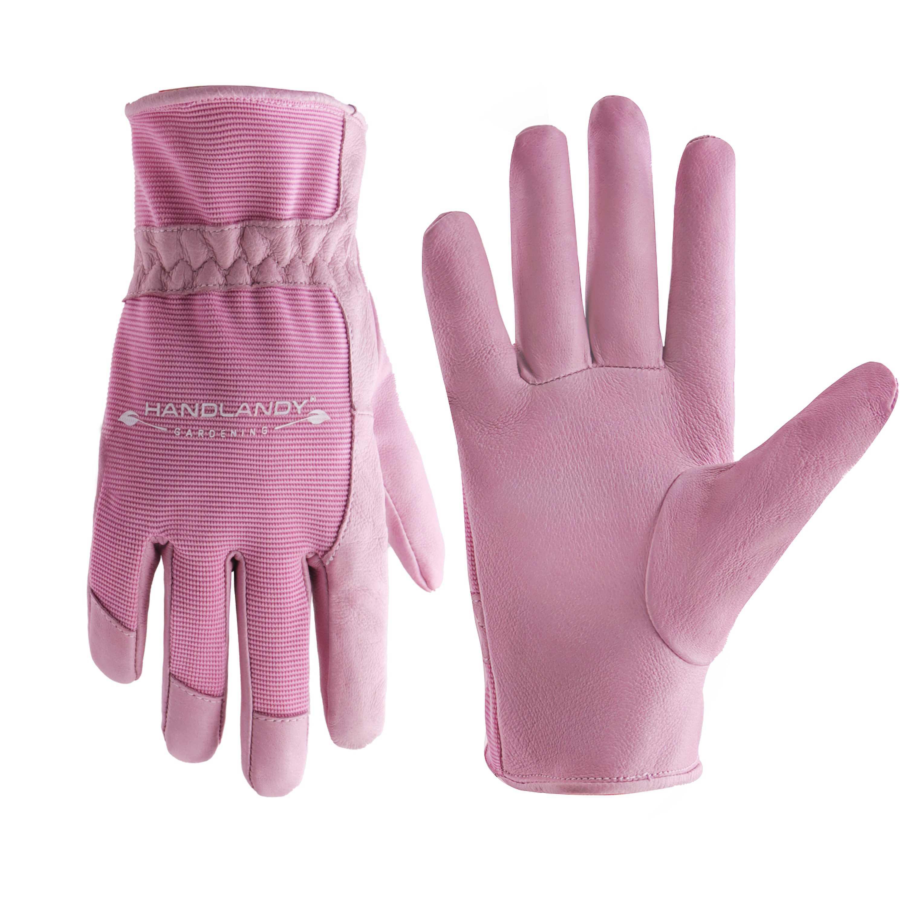 5173 PRISAFETY comfortable pink wholesale Pigskin palm anti slip cuff logo rose thorn proof leather gardening glove